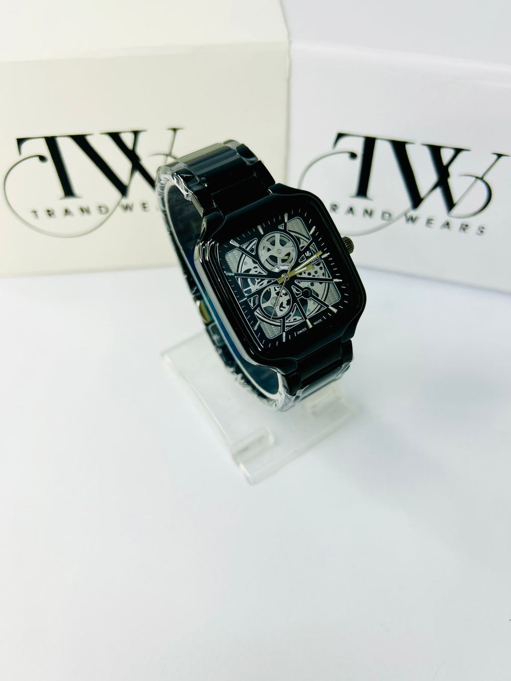 Men’s Square Dial Watch – Black Dial, Stylish Modern Analog Wrist Watch, Luxury Casual & Formal Watch
