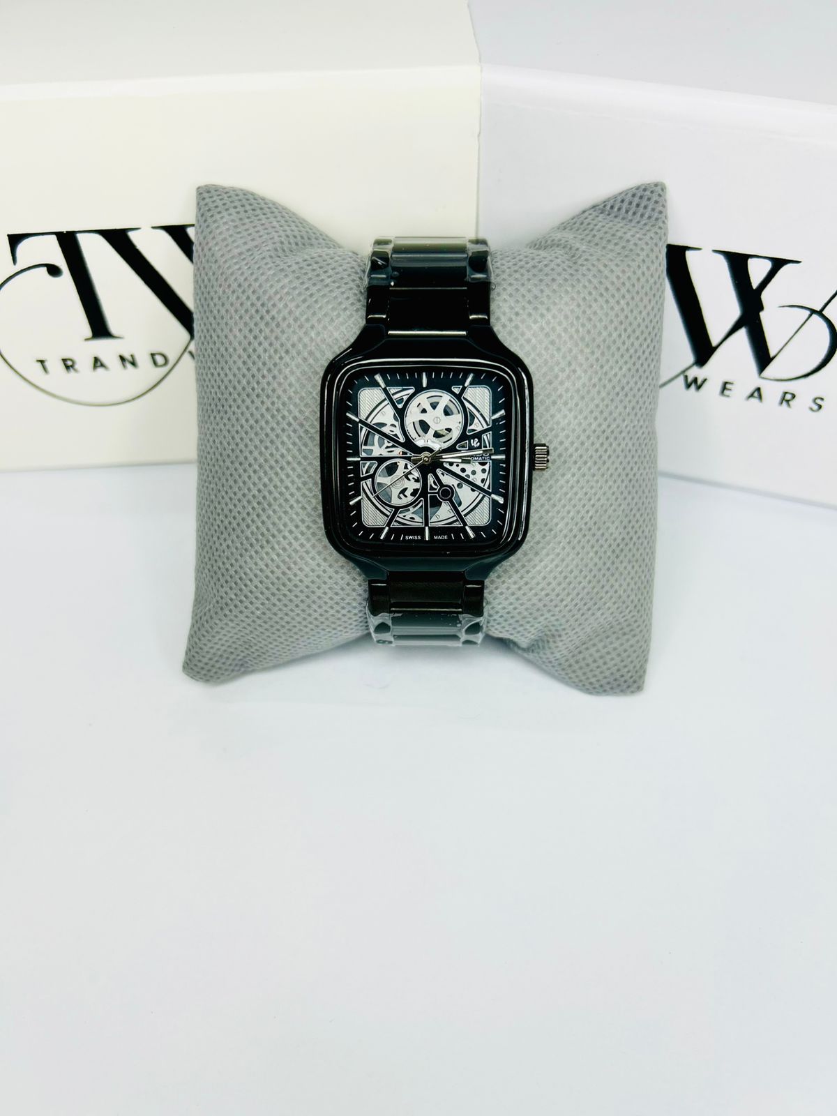 Men’s Square Dial Watch – Black Dial, Stylish Modern Analog Wrist Watch, Luxury Casual & Formal Watch