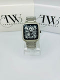 Men’s Square Dial Watch – Black Dial, Silver Stainless Steel Strap, Modern Luxury Analog Wrist Watch