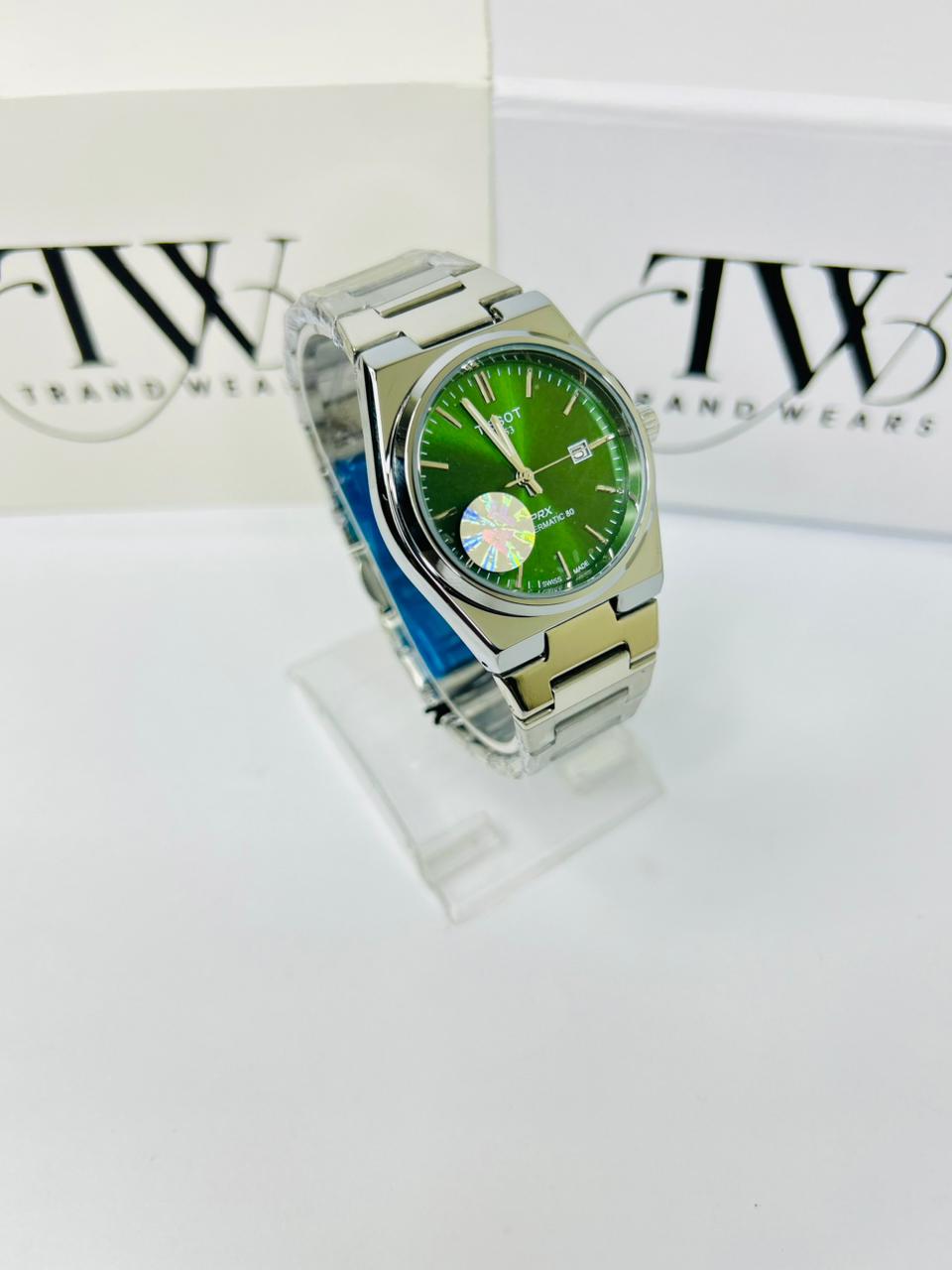 PRX Style Men’s Watch – Green Dial, Semi-Automatic Movement, Stainless Steel Luxury Wrist Watch