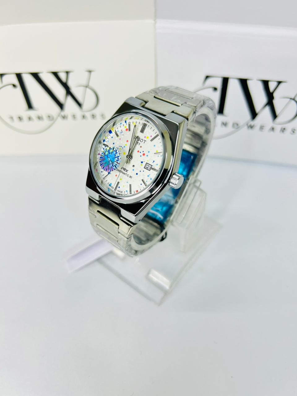PRX Style Men’s Watch – White Dots Dial, Semi-Automatic Movement, Stainless Steel Luxury Wrist Watch