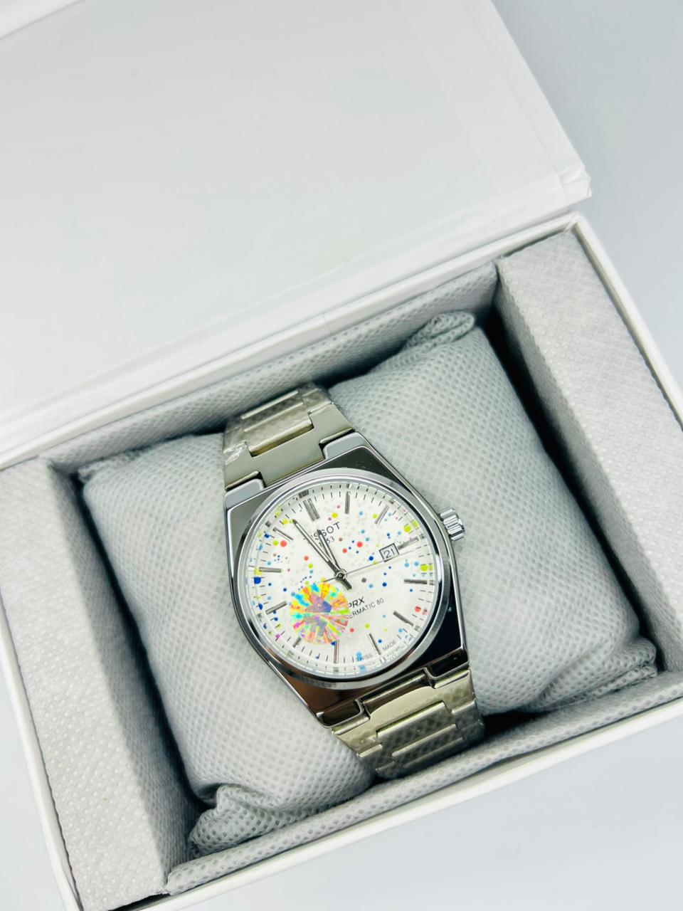 PRX Style Men’s Watch – White Dots Dial, Semi-Automatic Movement, Stainless Steel Luxury Wrist Watch