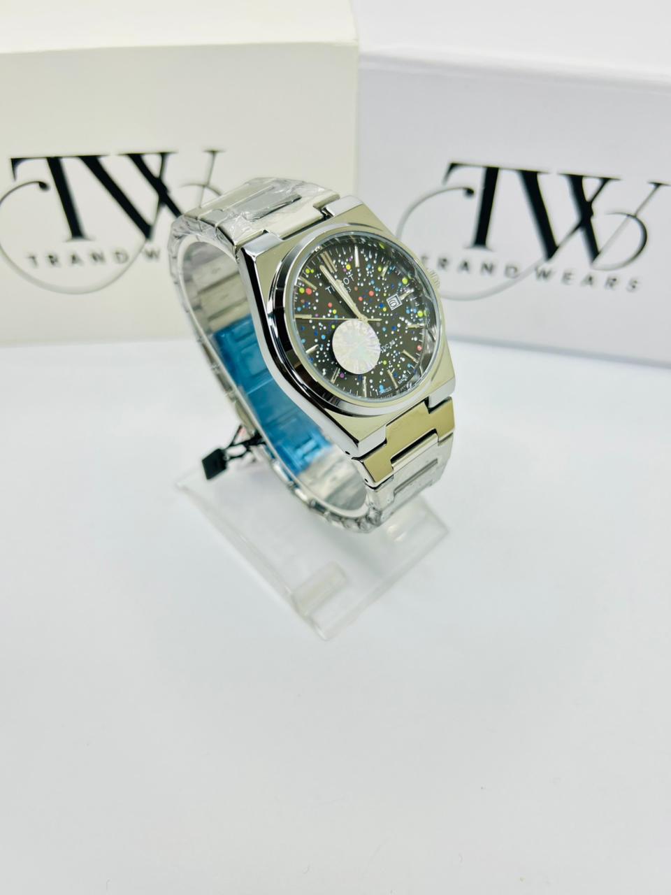PRX Style Men’s Watch – Black Dots Dial, Semi-Automatic Movement, Stainless Steel Luxury Wrist Watch