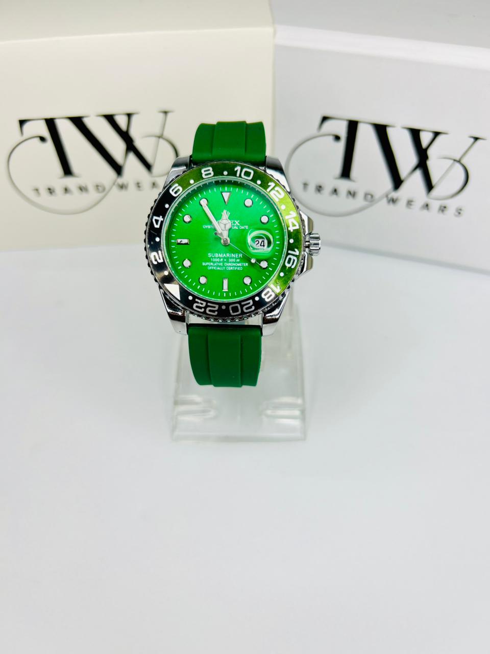 Bazel Strap Watch with Green Dial – Stylish & Premium Design