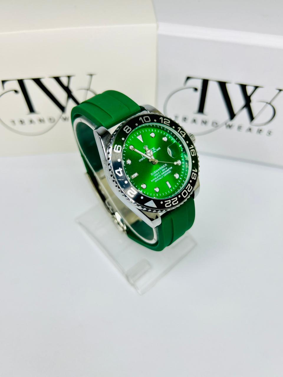 Bazel Strap Watch with Green Dial – Stylish & Premium Design