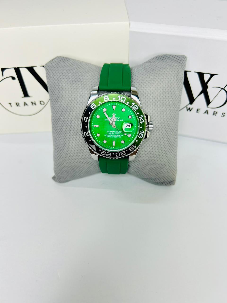 Bazel Strap Watch with Green Dial – Stylish & Premium Design