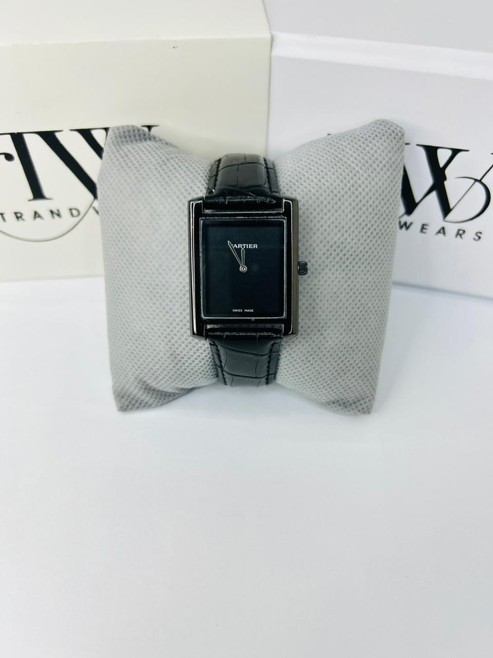 TW Black Strap Watch – Black Dial Sleek Design
