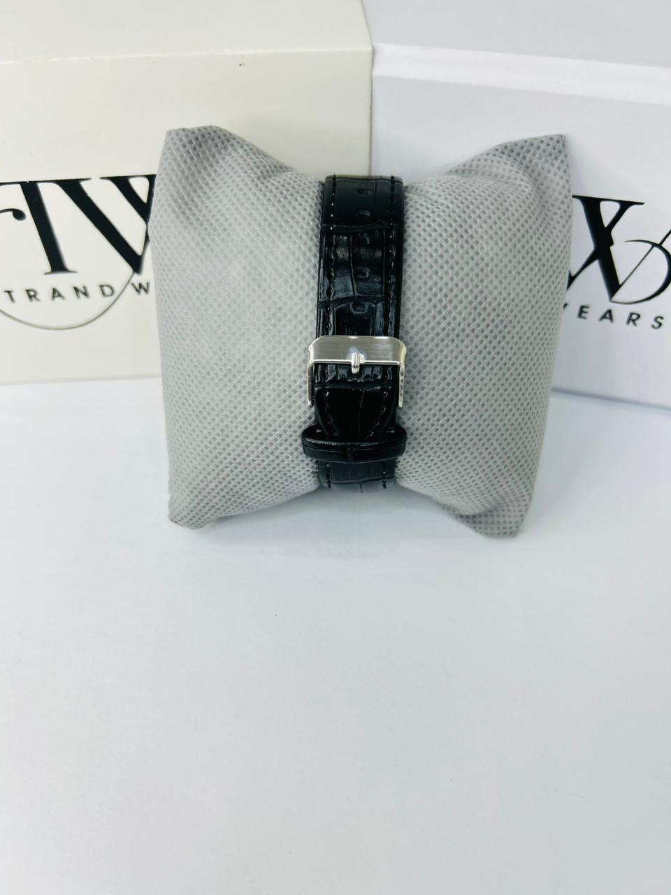 TW Black Strap Watch – Black Dial Sleek Design