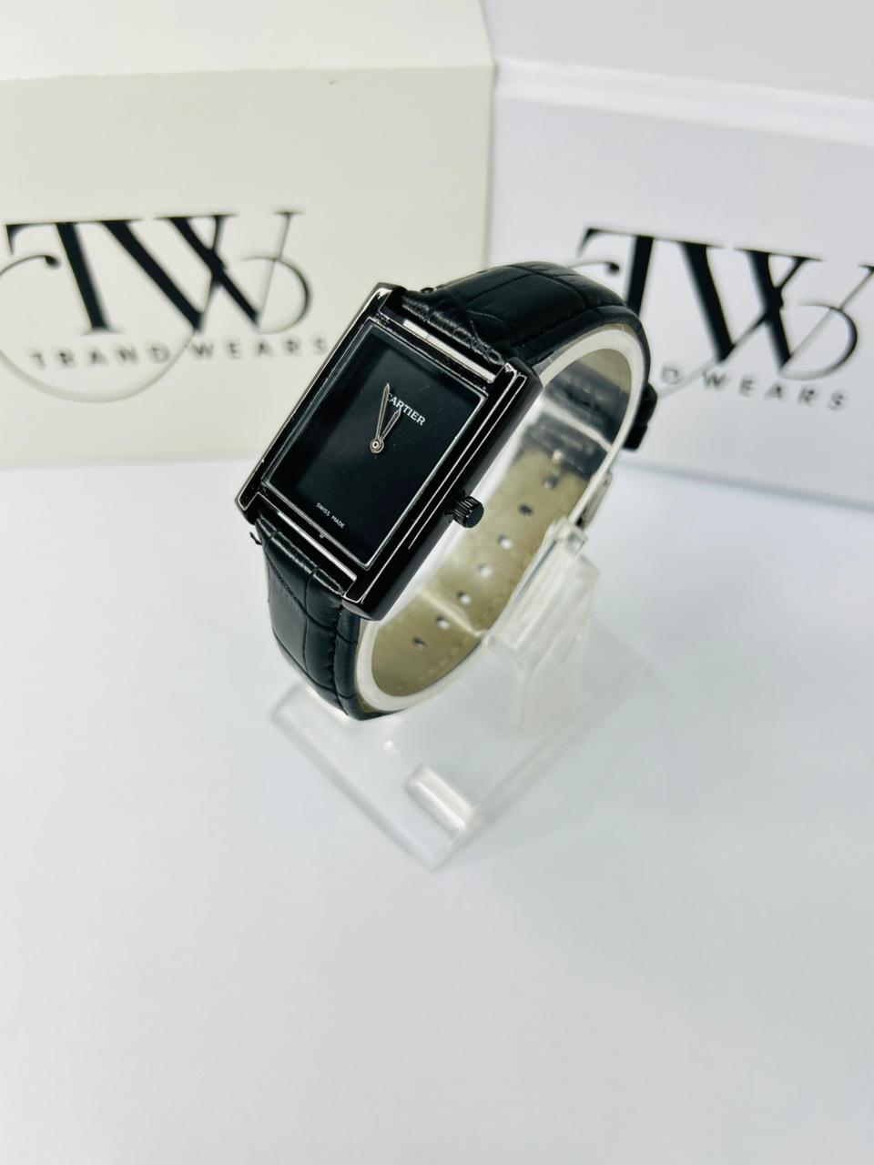 TW Black Strap Watch – Black Dial Sleek Design