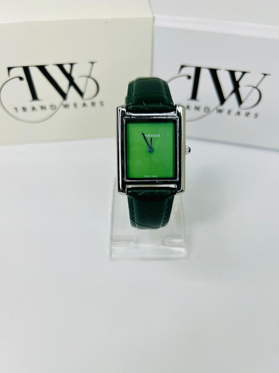 TW Green Strap Watch – Green Dial Stylish Design