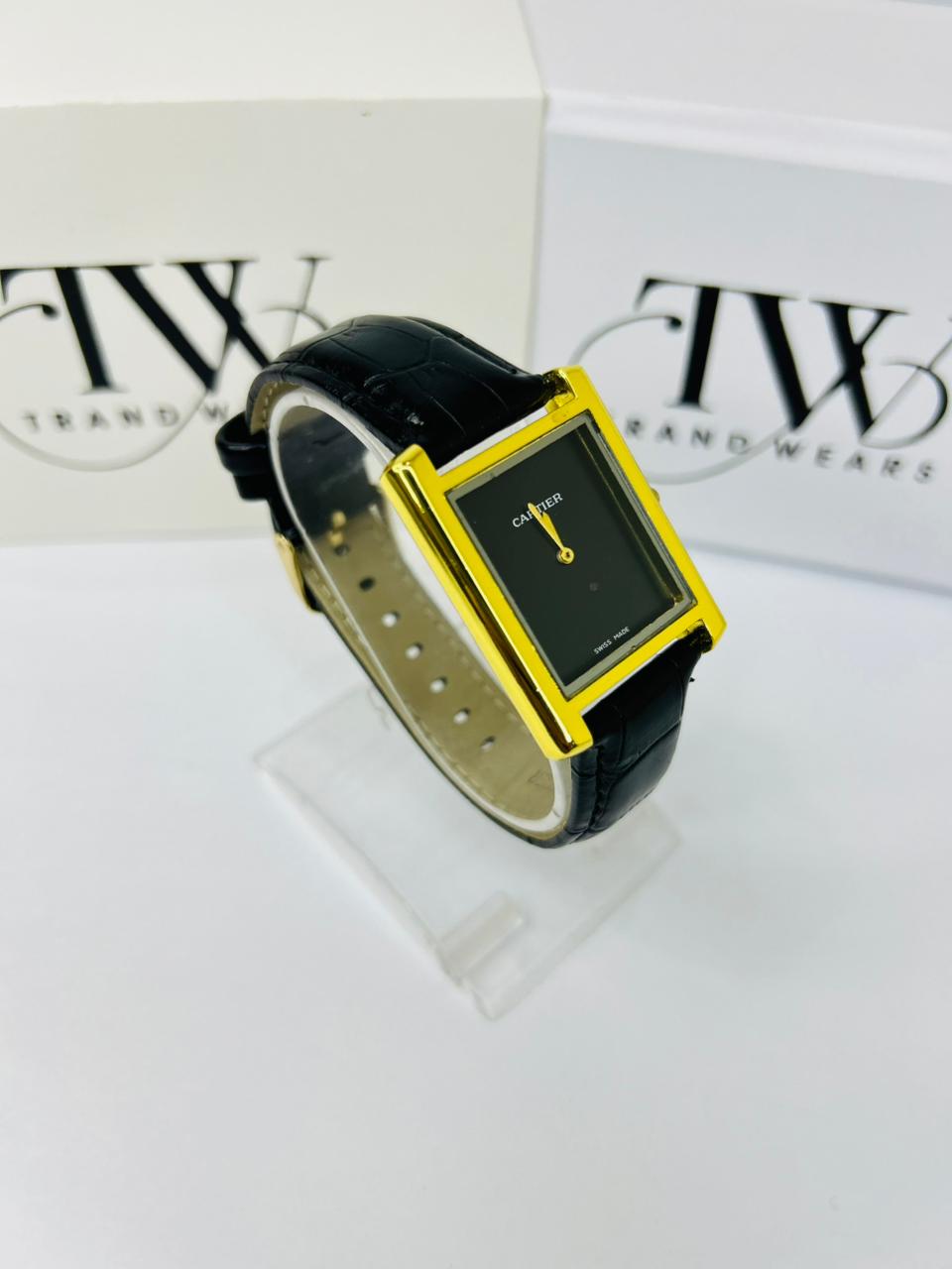 TW Black Strap Watch – Black Dial Sleek Design