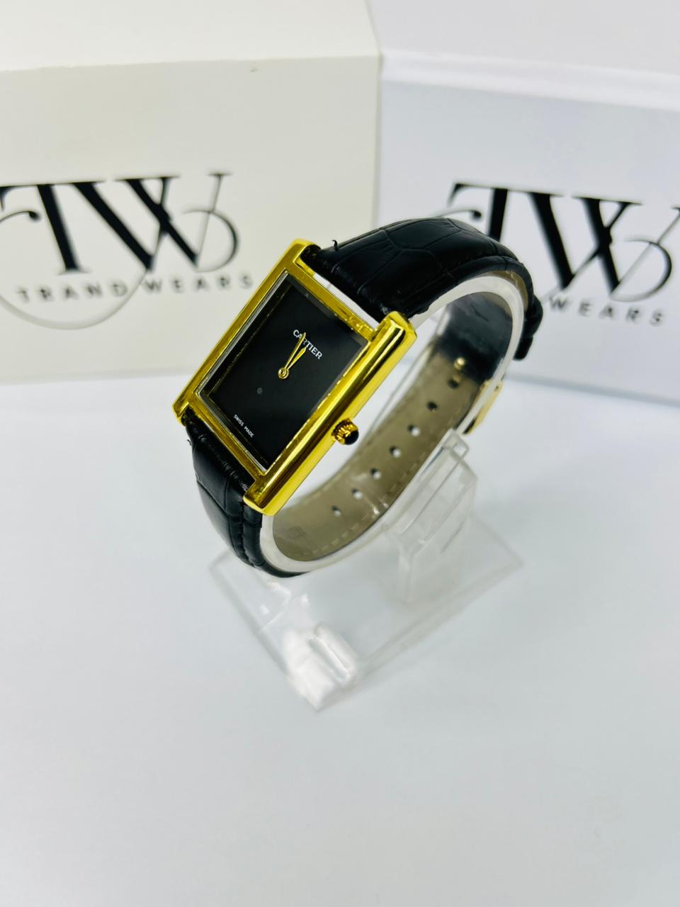 TW Black Strap Watch – Black Dial Sleek Design