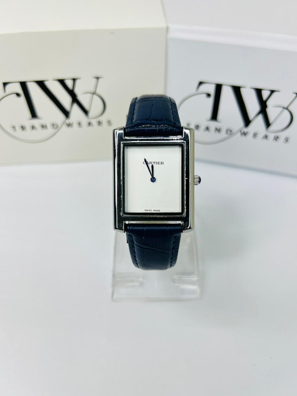 TW Blue Strap Watch – White Dial Elegant Style