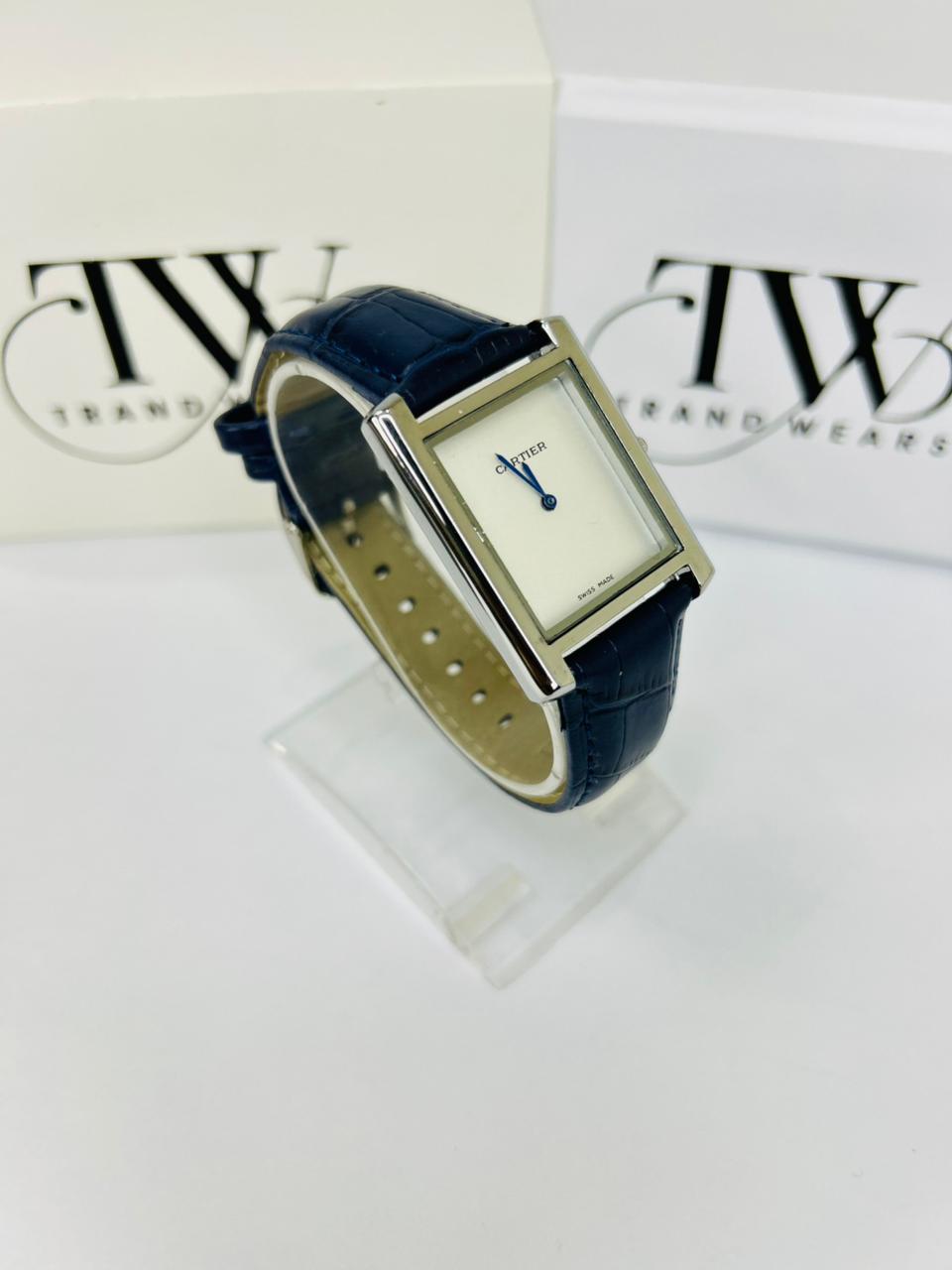 TW Blue Strap Watch – White Dial Elegant Style