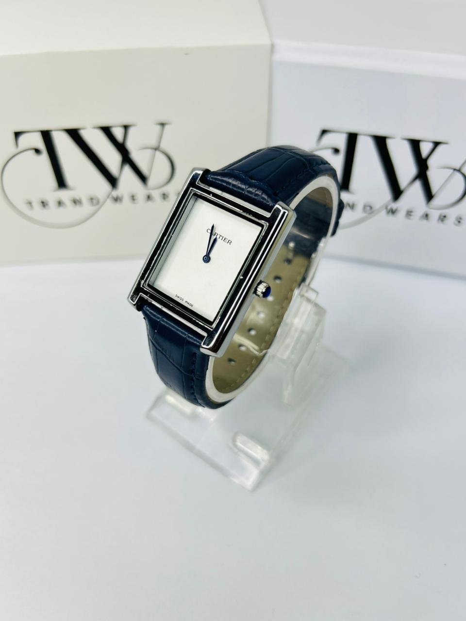 TW Blue Strap Watch – White Dial Elegant Style