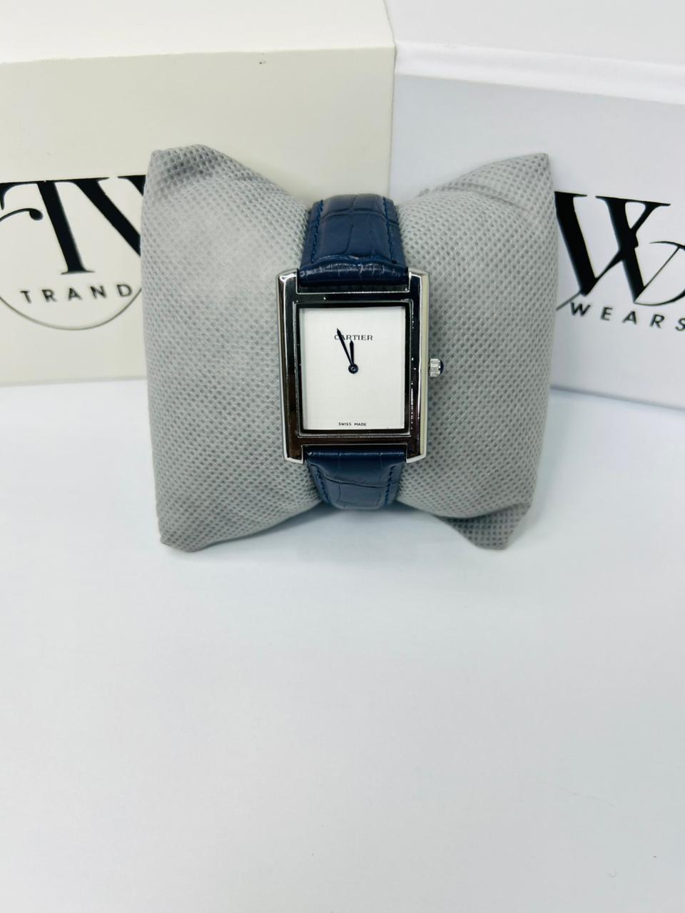TW Blue Strap Watch – White Dial Elegant Style