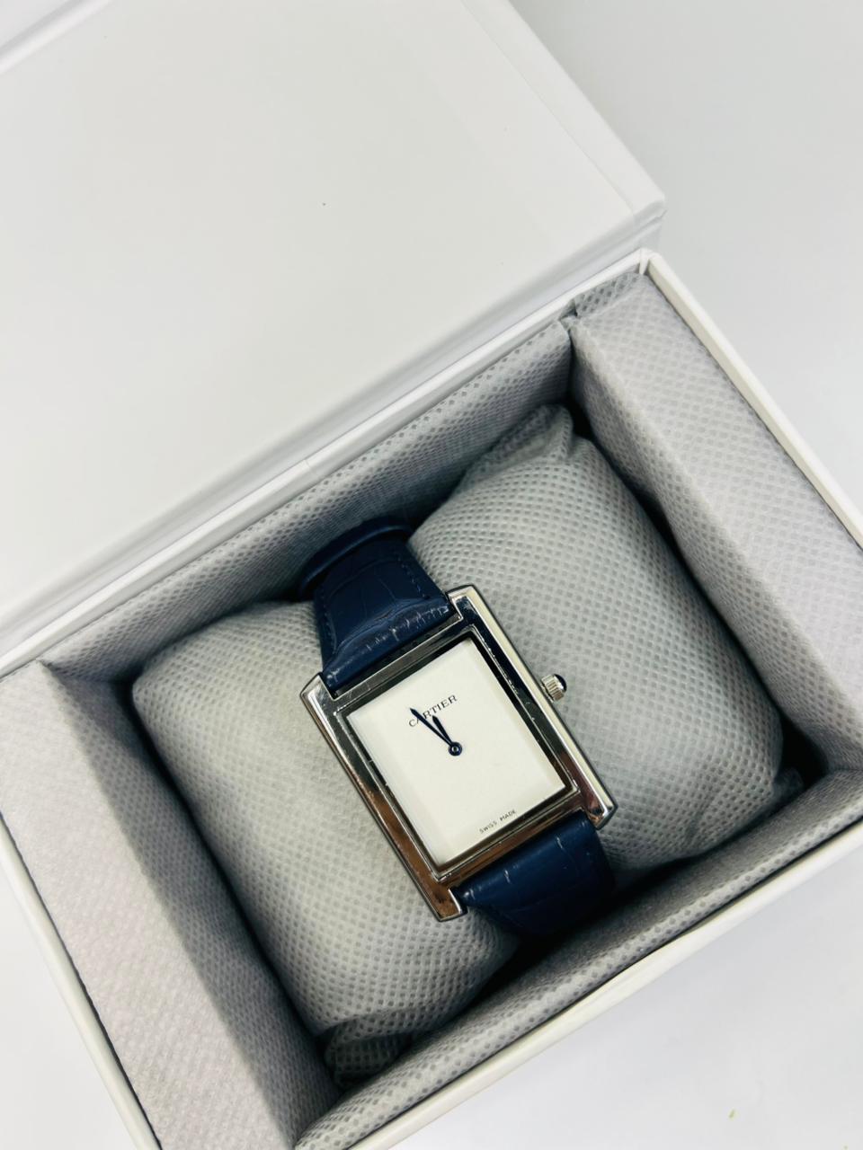 TW Blue Strap Watch – White Dial Elegant Style