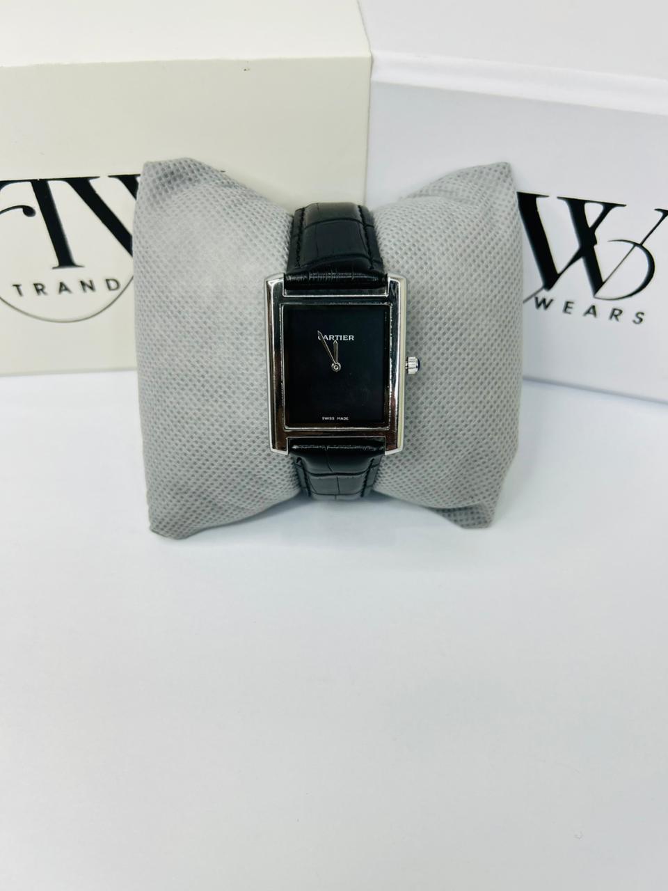 TW Black Strap Watch – Black Dial Sleek Design