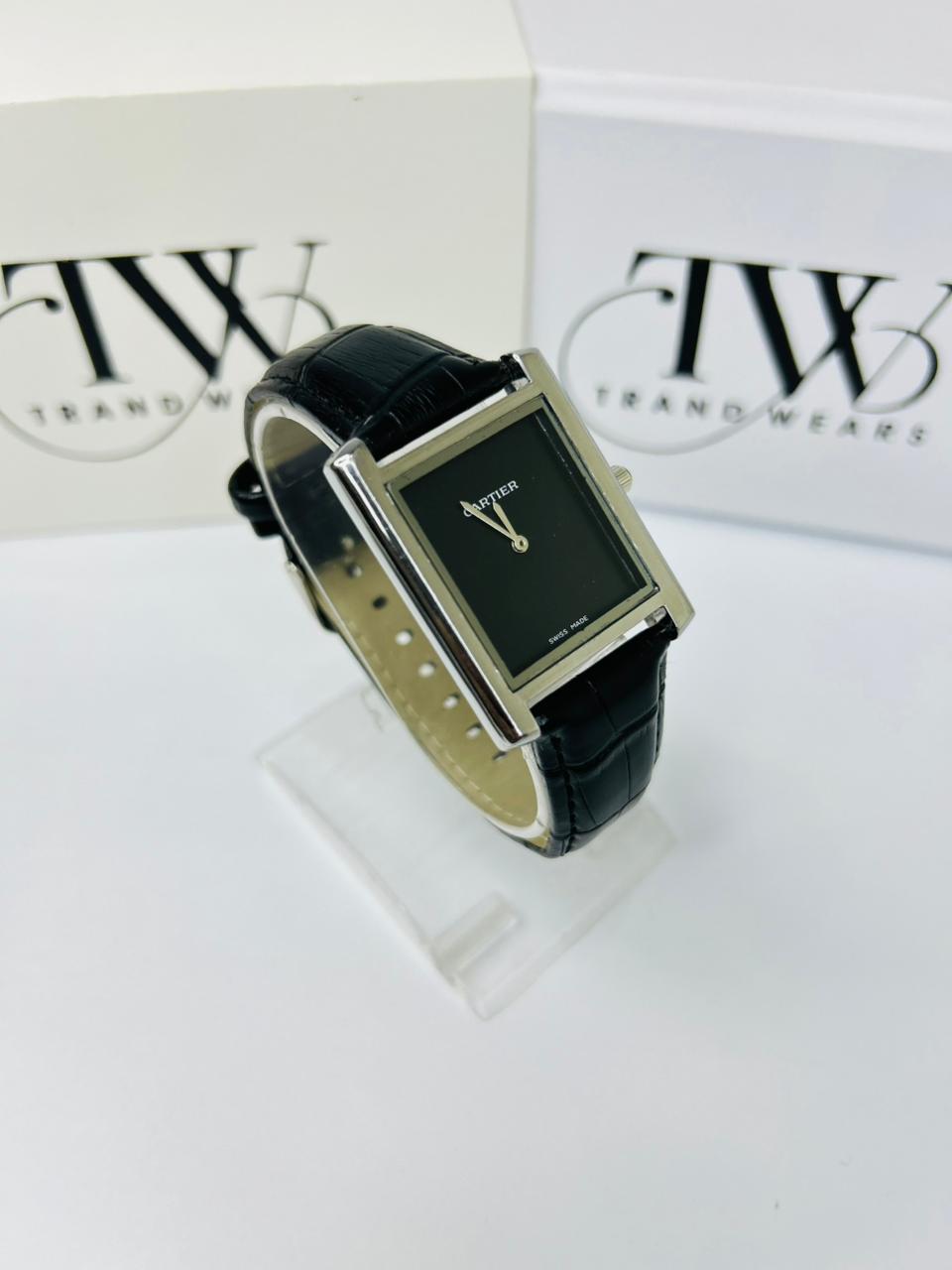 TW Black Strap Watch – Black Dial Sleek Design