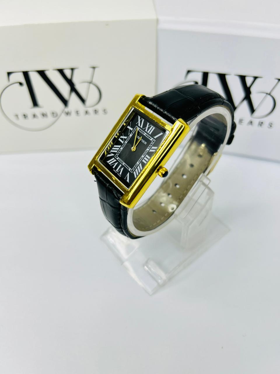 TW Black Strap Watch – Black Dial Sleek Design
