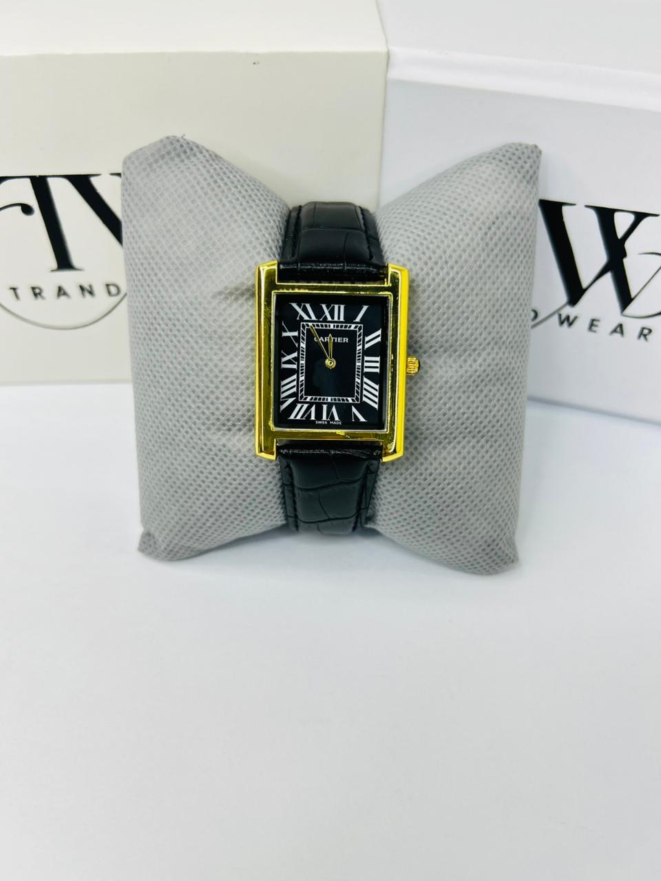 TW Black Strap Watch – Black Dial Sleek Design