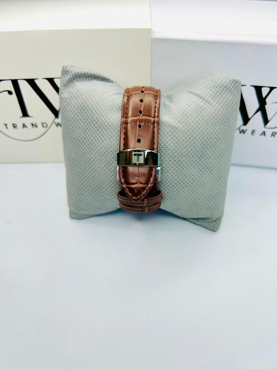 TW Brown Strap Watch with Working Chronograph – Stylish & Premium Design