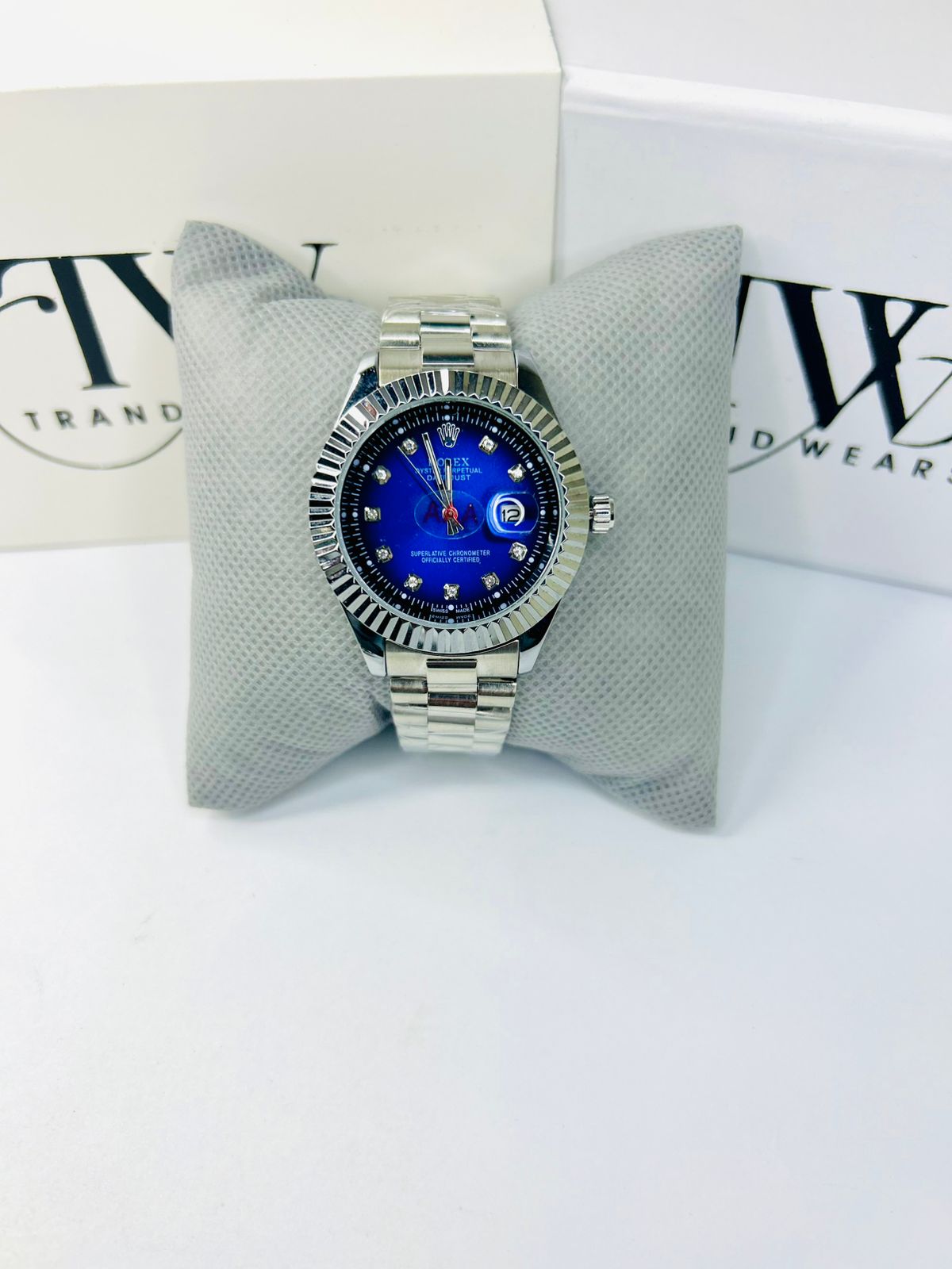 TW Watch Blue Dial Silver Tone – Luxury Stylish Men’s Wrist Watch