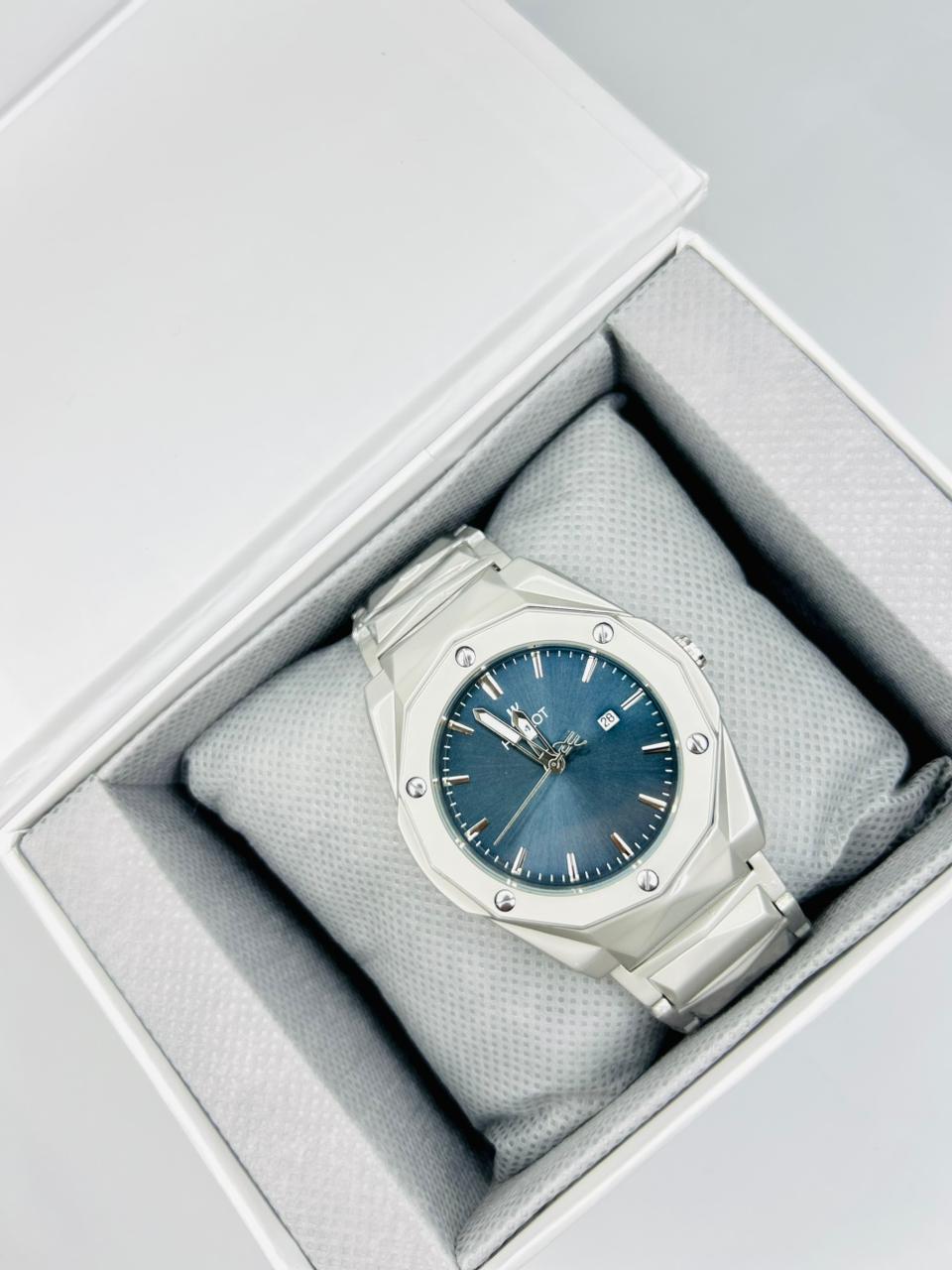 HB Stainless Steel Blue Dial Watch