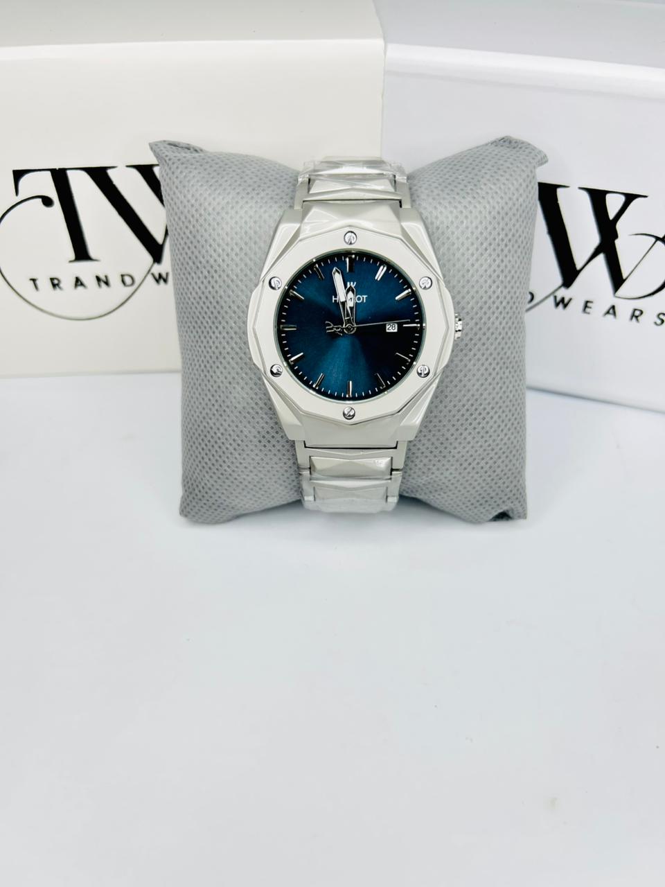 HB Stainless Steel Blue Dial Watch