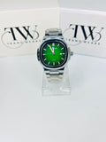 PP Premium Green Dial Stainless Steel Watch with Butterfly Lock