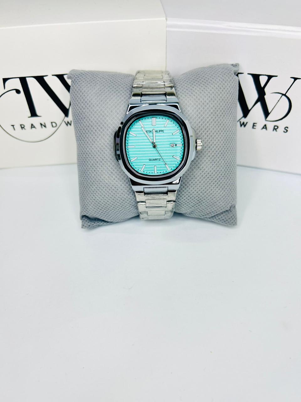 PP Premium Tiffany Dial Stainless Steel Watch with Butterfly Lock