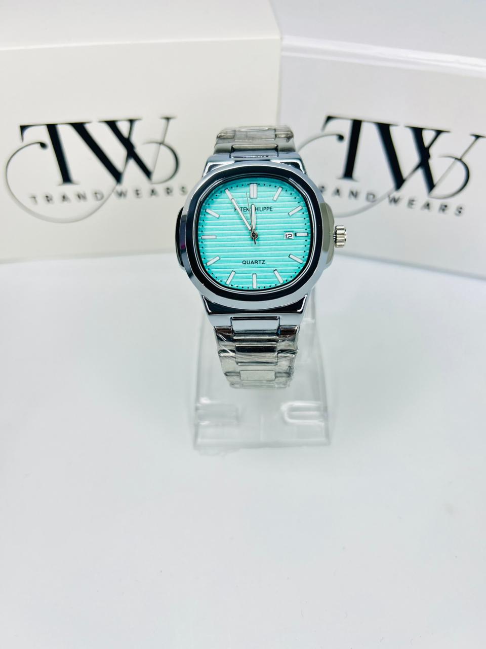 PP Premium Tiffany Dial Stainless Steel Watch with Butterfly Lock