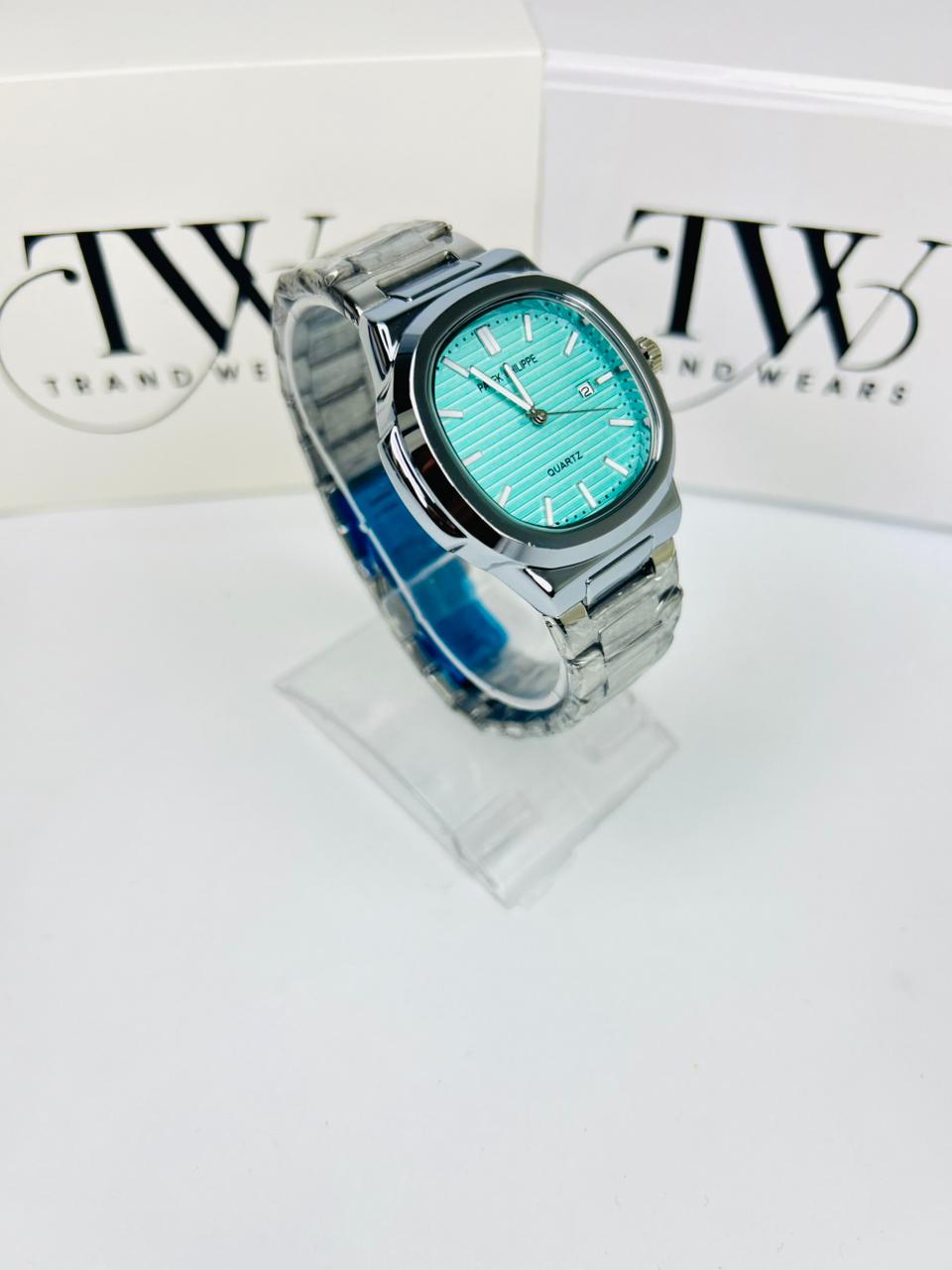 PP Premium Tiffany Dial Stainless Steel Watch with Butterfly Lock