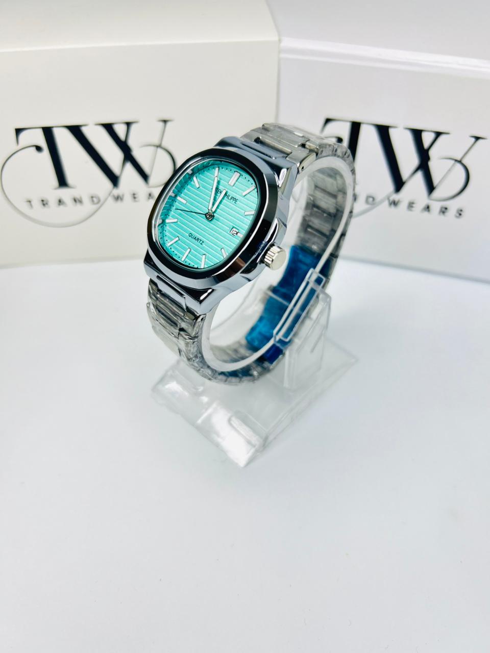 PP Premium Tiffany Dial Stainless Steel Watch with Butterfly Lock