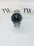 PP Premium Black Dial Stainless Steel Watch with Butterfly Lock