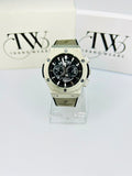 HB White Strap Black Dial Watch – Modern & Stylish Timepiece for Men