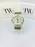 HB White Strap White Dial Watch – Elegant & Modern Men's Timepiece