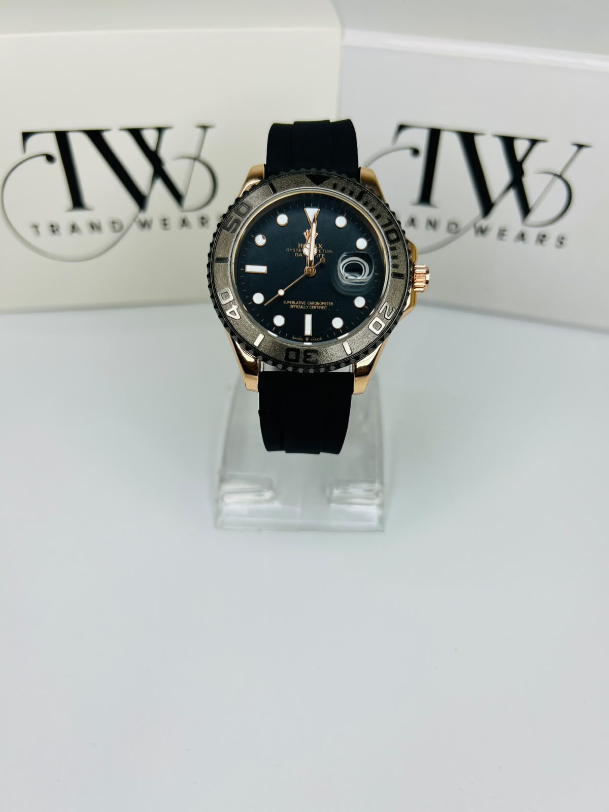 Bazel Strap Watch with Black Dial – Stylish & Premium Design