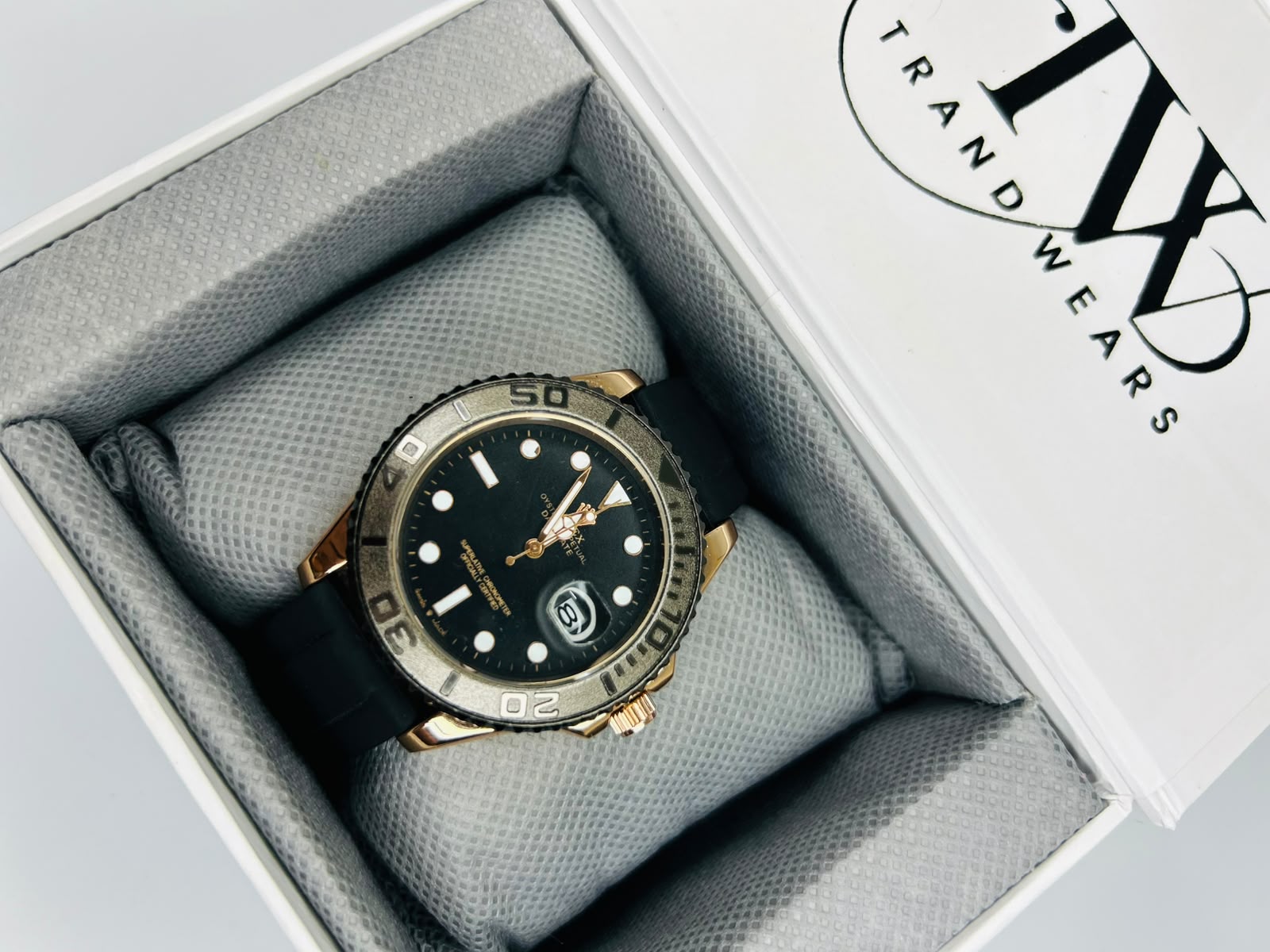 Bazel Strap Watch with Black Dial – Stylish & Premium Design