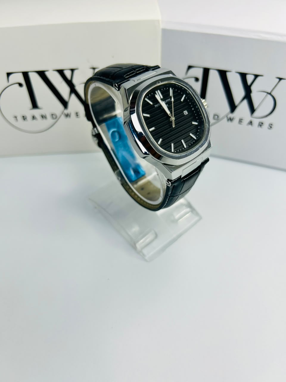 PP Black Dial Date & Day Feature Stainless Steel Men's Watch – Premium Quartz Analog Wrist Watch