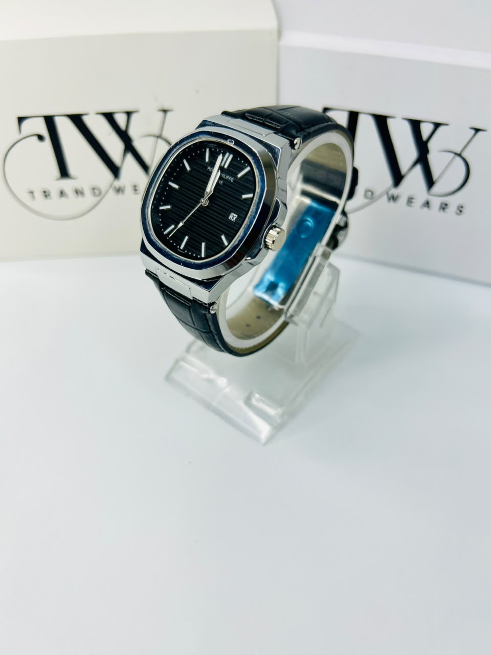 PP Black Dial Date & Day Feature Stainless Steel Men's Watch – Premium Quartz Analog Wrist Watch
