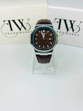 PP Brown Dial Date & Day Feature Stainless Steel Men's Watch – Premium Quartz Analog Wrist Watch
