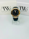 PP Gold Tone Watch with Black Dial – Date & Day Feature Stainless Steel Men's Quartz Watch