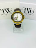PP Gold Tone White Dial Date & Day Feature Stainless Steel Men's Quartz Analog Watch